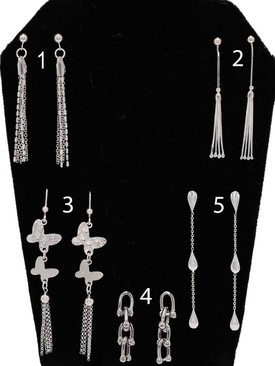 Safar&Co Jewelry - 925 Sterling Silver Tassle Tear Drop Butterfly U-Link Dangle Drop Earrings